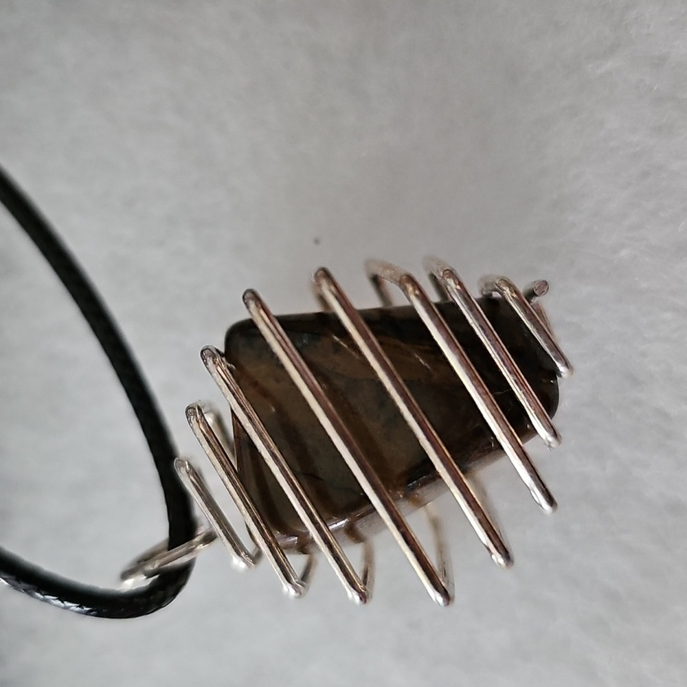 Gemstone Tumble Cage Necklace